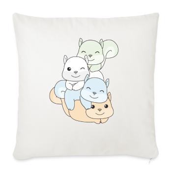 Unlabeld Flag Pride LGBTQ cute squirrel - Sofa pillowcase 17,3'' x 17,3'' (45 x 45 cm) - natural white - Front