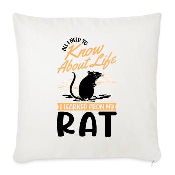 Rat Domestic Rat Rat Owner - Sofa pillowcase 17,3'' x 17,3'' (45 x 45 cm) - natural white - Front