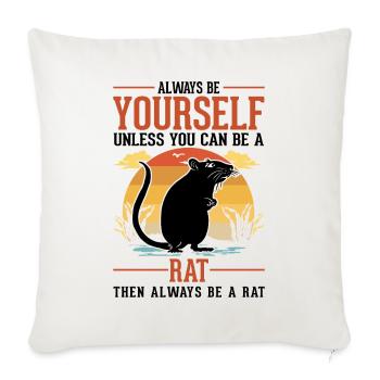 Rat Gift Domestic Rat Rat Owner - Sofa pillowcase 17,3'' x 17,3'' (45 x 45 cm) - natural white - Front