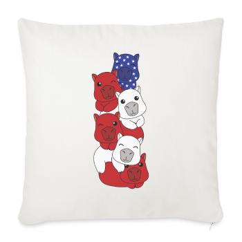 Capybara for the Fourth of July USA flag - Sofa pillowcase 17,3'' x 17,3'' (45 x 45 cm) - natural white - Front