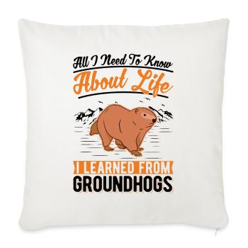 Marmotte Marmotte Marmotte Woodchuck - Housse de coussin décorative 45 x 45 cm - blanc nature - Devant