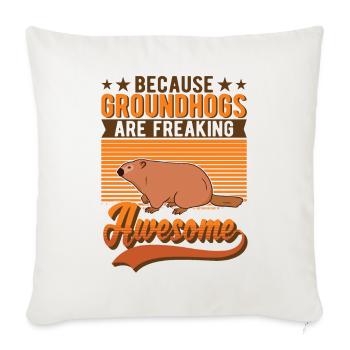 Marmot Groundhog Day Woodchuck - Sofa pillowcase 17,3'' x 17,3'' (45 x 45 cm) - natural white - Front