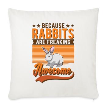 Lapin Cadeau Lapin Lapin Lapin - Housse de coussin décorative 45 x 45 cm - blanc nature - Devant