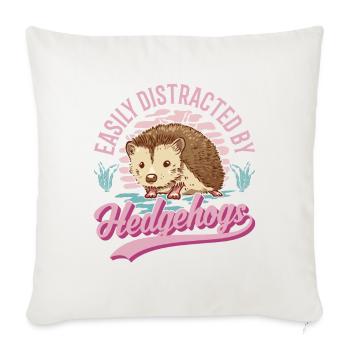 Amoureux des hérissons - Housse de coussin décorative 45 x 45 cm - blanc nature - Devant
