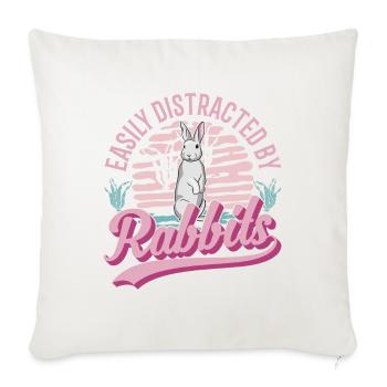 Easily distracted by Rabbits Rabbit - Sofa pillowcase 17,3'' x 17,3'' (45 x 45 cm) - natural white - Front