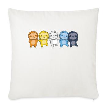 Aroace Flag Pride LGBTQ cute sloth - Sofa pillowcase 17,3'' x 17,3'' (45 x 45 cm) - natural white - Front