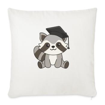 Kids Kindergarten nailed it raccoon graduation - Sofa pillowcase 17,3'' x 17,3'' (45 x 45 cm) - natural white - Front