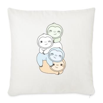 Unlabeld Flag Pride LGBTQ cute sloth - Sofa pillowcase 17,3'' x 17,3'' (45 x 45 cm) - natural white - Front