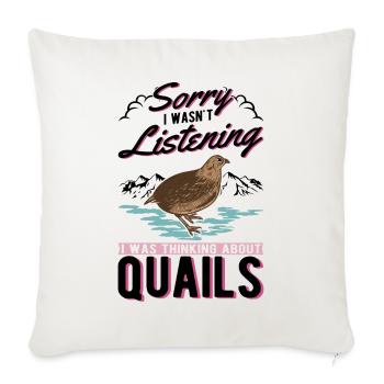 Avertissement éleveurs de cailles de pépinière - Housse de coussin décorative 45 x 45 cm - blanc nature - Devant