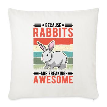 Lapin Cadeau Lapin Lapin Lapin - Housse de coussin décorative 45 x 45 cm - blanc nature - Devant