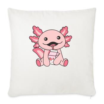 Axolotl lait de fraise rétro kawaii japon Axolotl - Housse de coussin décorative 45 x 45 cm - blanc nature - Devant