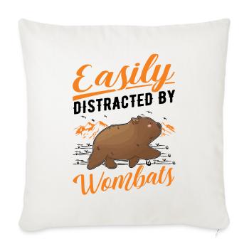 Easily distracted by Wombats - Sofakissenbezug 45 x 45 cm - Naturweiß  - Vorne
