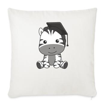 La maternelle des enfants a réussi la remise des diplômes du zèbre - Housse de coussin décorative 45 x 45 cm - blanc nature - Devant