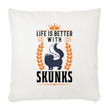 La vie est meilleure avec une moufette - Housse de coussin décorative 45 x 45 cm - blanc nature - Devant