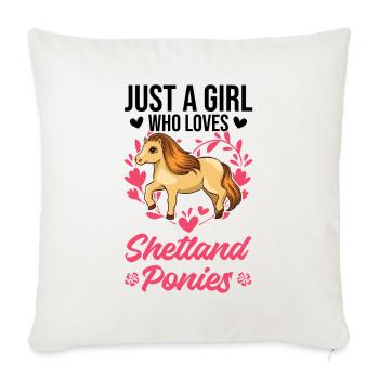 Shetland Pony Girl Shetland Pony Shetty - Housse de coussin décorative 45 x 45 cm - blanc nature - Devant
