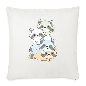 Unlabeld Flag Pride LGBTQ Cute Raccoon - Sofa pillowcase 17,3'' x 17,3'' (45 x 45 cm) - natural white - Front