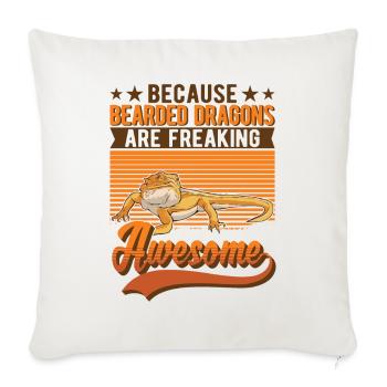 Bartagame Spruch Dragon Barbu - Housse de coussin décorative 45 x 45 cm - blanc nature - Devant