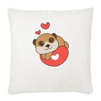 Meerkats for Valentine's Day cute animals hearts - Sofa pillowcase 17,3'' x 17,3'' (45 x 45 cm) - natural white - Front
