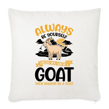 Chèvres Cadeau Chèvre Hôte Chèvre - Housse de coussin décorative 45 x 45 cm - blanc nature - Devant