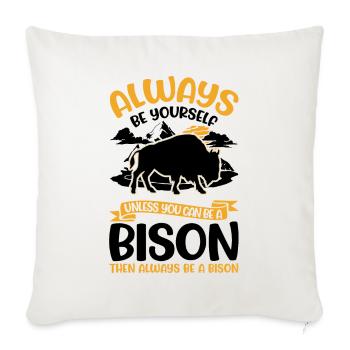 Soyez toujours vous-même Bison Buffle Büffel - Housse de coussin décorative 45 x 45 cm - blanc nature - Devant
