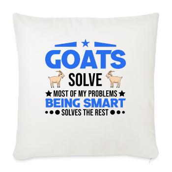 Chèvres Cadeau Chèvre Hôte Chèvre - Housse de coussin décorative 45 x 45 cm - blanc nature - Devant