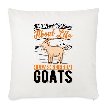 Cadeau de berger de chèvre - Housse de coussin décorative 45 x 45 cm - blanc nature - Devant