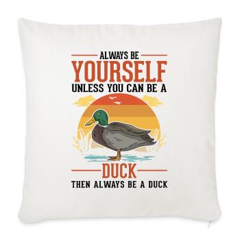 Ducks Gift Duck Duck Breeder - Sofa pillowcase 17,3'' x 17,3'' (45 x 45 cm) - natural white - Front
