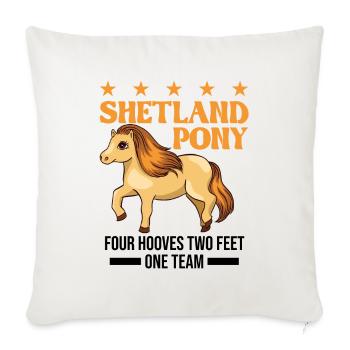 Shetland Pony 4 hooves 2 legs A team - Sofa pillowcase 17,3'' x 17,3'' (45 x 45 cm) - natural white - Front