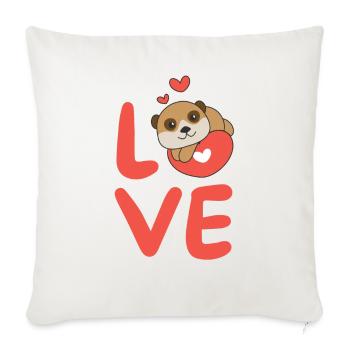 Meerkats for Valentine's Day cute animals hearts - Sofa pillowcase 17,3'' x 17,3'' (45 x 45 cm) - natural white - Front