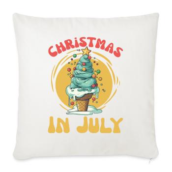 Noël en juillet - drôle d’été Noël - Housse de coussin décorative 45 x 45 cm - blanc nature - Devant
