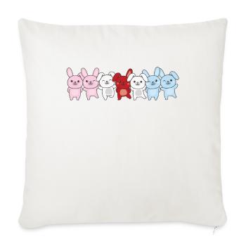 hijra flag pride LGBTQ mignon lapin bande - Housse de coussin décorative 45 x 45 cm - blanc nature - Devant