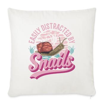 Escargot Cadeau Vignoble Escargot - Housse de coussin décorative 45 x 45 cm - blanc nature - Devant