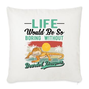 Cadeau de dragon barbu Dragon barbu Pogona - Housse de coussin décorative 45 x 45 cm - blanc nature - Devant