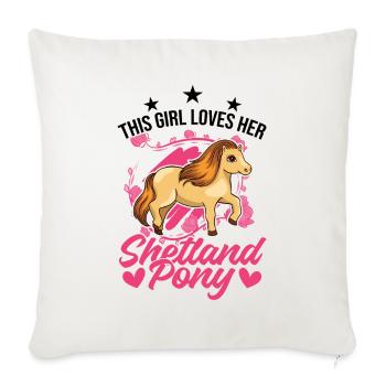 Shetland Pony Girl Cadeau Shetty - Housse de coussin décorative 45 x 45 cm - blanc nature - Devant