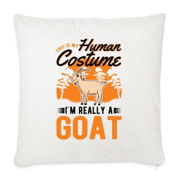 Chèvres Costume Humain Halloween - Housse de coussin décorative 45 x 45 cm - blanc nature - Devant