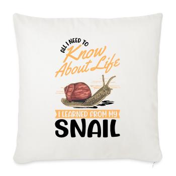 Escargot Cadeau Vignoble Escargot - Housse de coussin décorative 45 x 45 cm - blanc nature - Devant