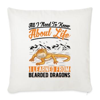Bearded dragon Gift Pogona - Sofa pillowcase 17,3'' x 17,3'' (45 x 45 cm) - natural white - Front