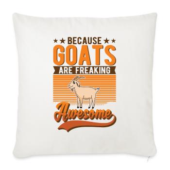 Cadeau de berger de chèvre - Housse de coussin décorative 45 x 45 cm - blanc nature - Devant