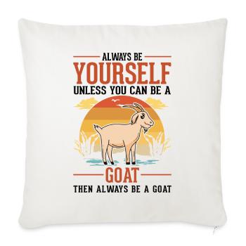 Chèvres Cadeau Chèvre Hôte Chèvre - Housse de coussin décorative 45 x 45 cm - blanc nature - Devant