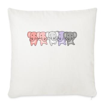 Cupioromantic Flag Pride LGBTQ Cute Elephant - Sofa pillowcase 17,3'' x 17,3'' (45 x 45 cm) - natural white - Front
