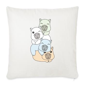 Unlabeld Flag Pride LGBTQ Cute Capybara - Sofa pillowcase 17,3'' x 17,3'' (45 x 45 cm) - natural white - Front