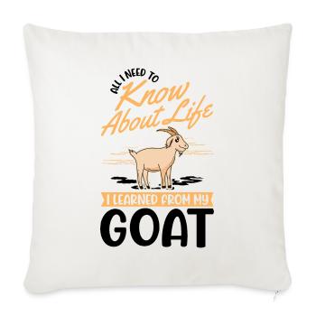 Chèvres Cadeau Chèvre Hôte Chèvre - Housse de coussin décorative 45 x 45 cm - blanc nature - Devant