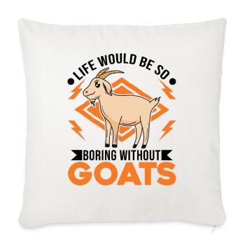 Chèvres Cadeau Chèvre Hôte Chèvre - Housse de coussin décorative 45 x 45 cm - blanc nature - Devant