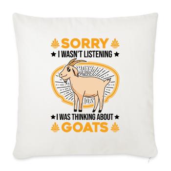 Chèvres Cadeau Chèvre Hôte Chèvre - Housse de coussin décorative 45 x 45 cm - blanc nature - Devant