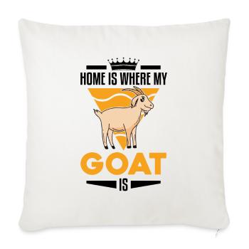 La maison est l’endroit où ma chèvre est l’hôte de la chèvre - Housse de coussin décorative 45 x 45 cm - blanc nature - Devant