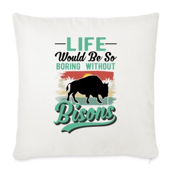 Buffalo Gift Bison Buffallo Water Buffalo - Sofa pillowcase 17,3'' x 17,3'' (45 x 45 cm) - natural white - Front