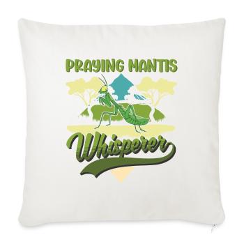 Gottesanbeterin Flüsterer Mantis Fangschrecke - Sofakissenbezug 45 x 45 cm - Naturweiß  - Vorne