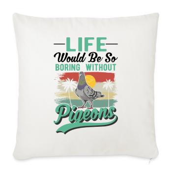 Pigeon Gift Pigeon Fancier City Pigeon Carrier Pigeon - Sofa pillowcase 17,3'' x 17,3'' (45 x 45 cm) - natural white - Front