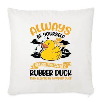Soyez toujours vous-même Canard en caoutchouc Gummiente - Housse de coussin décorative 45 x 45 cm - blanc nature - Devant