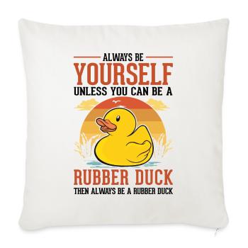 Soyez toujours vous-même Canard en caoutchouc Gummiente - Housse de coussin décorative 45 x 45 cm - blanc nature - Devant